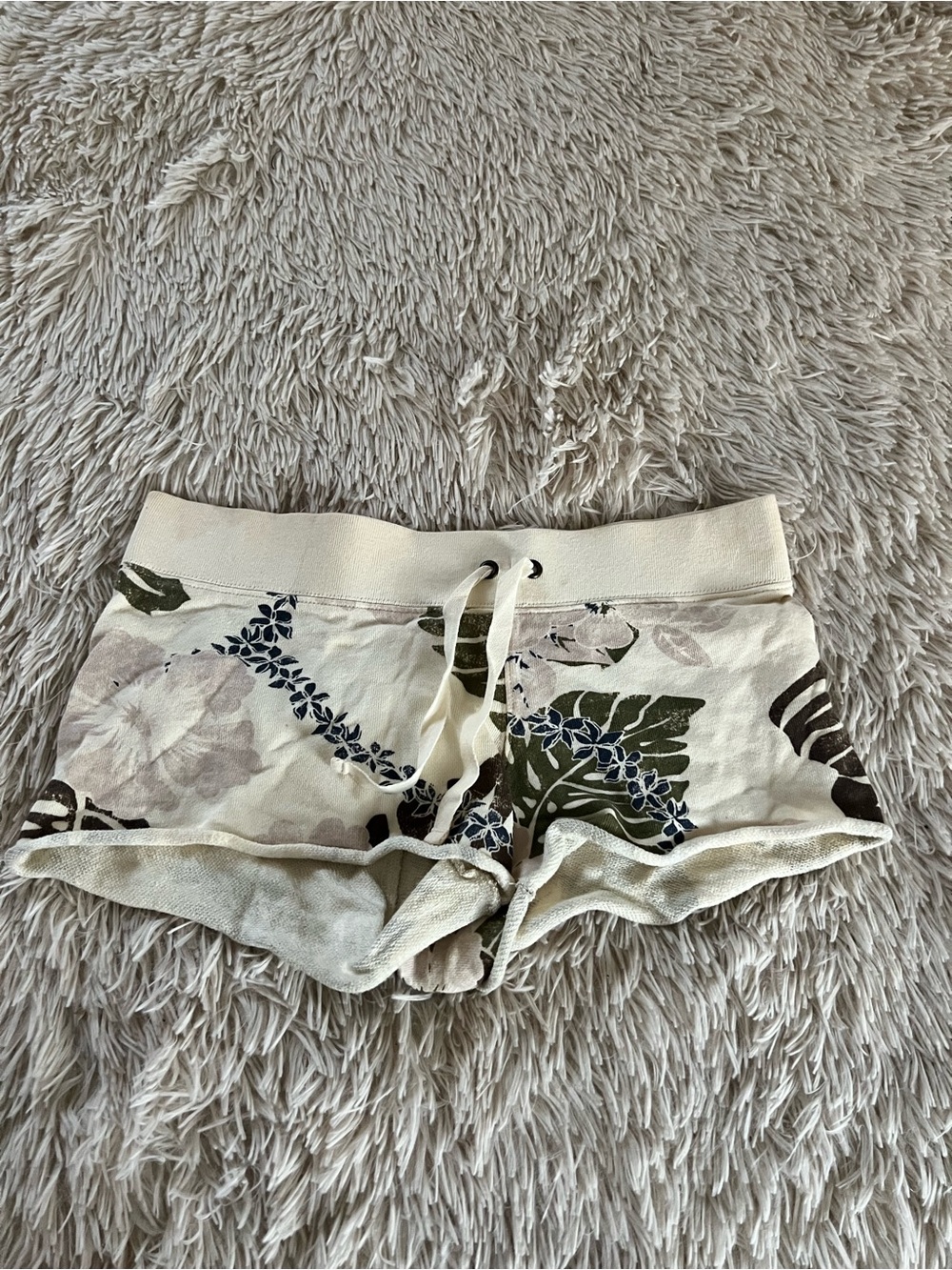 Old Navy Cream Floral Drawstring Girls' Shorts